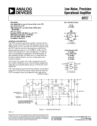 Datasheet OP27 manufacturer Analog Devices